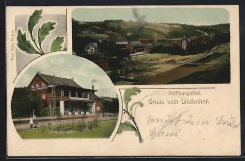 AK Hoffnungsthal, Gasthaus Lindenhof, Teilansicht