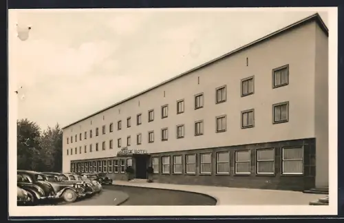 AK Ulm / Donau, Bundesbahnhotel u. Hauptbahnhof-Gaststätten, Inh. A. Frey