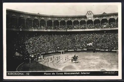 Foto-AK Einmarsch der Torreros in die Stierkampfarena Barcelona