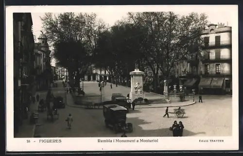 AK Figueres, Rambla i Monument a Monturiol