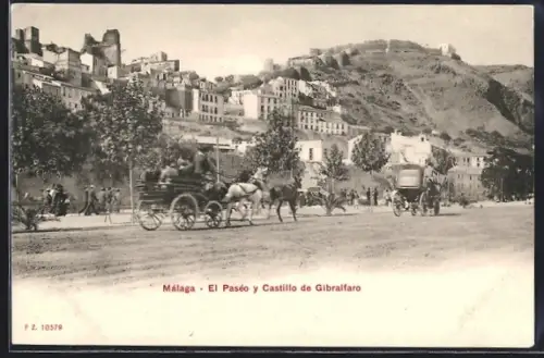 AK Málaga, El Paséo y Castillo de Gibralfaro