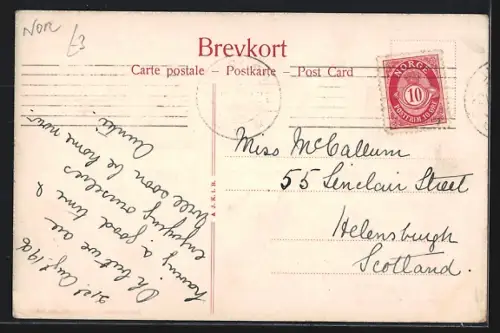 AK Odda /Hardanger, Ortsansicht am Wasser