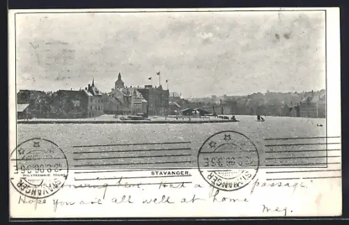 AK Stavanger, Ortsansicht vom Wasser aus