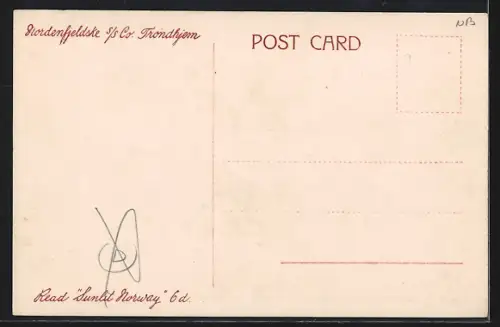 AK Loen /Nordfjord, Ortsansicht mit Kirche, junge Frau in Tracht