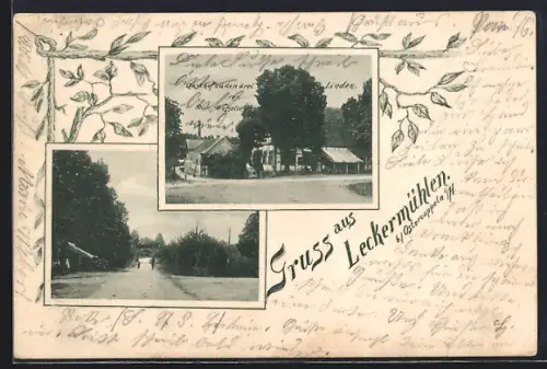 AK Leckermühle b. Ostercappeln, Gasthof zu den drei Linden, Bes. Franz Wesseler