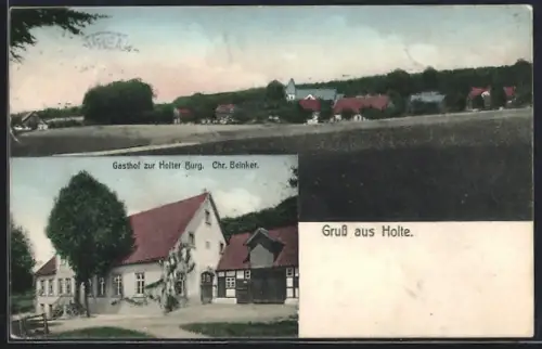 AK Holte / Osnabrück, Gasthof zur Holter Burg, Teilansicht