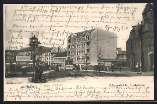 AK Berlin-Schöneberg, Colonnenbrücke am Ringbahnhof