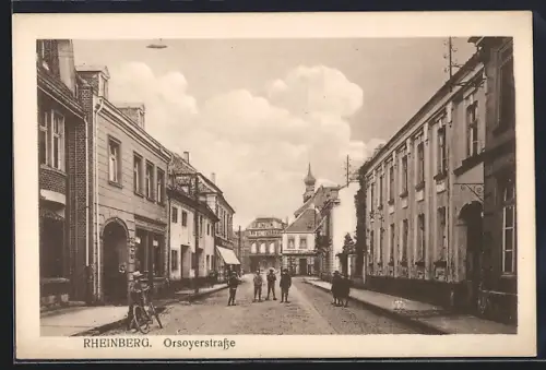AK Rheinberg, Cafe-Restaurant von der Orsoyerstrasse gesehen