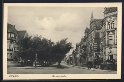AK Detmold, Kaiserhof in der Hermannstrasse
