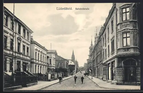 AK Lüdenscheid, Blick in die Bahnhofstrasse