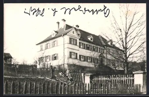 Foto-AK Gotteszell, Blick zur Schule