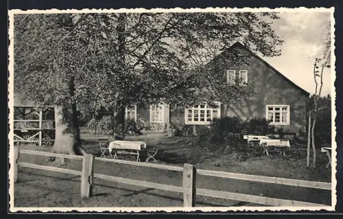 AK Achmer b. Bramsche, Gasthaus Georg Renzenbrink mit Garten