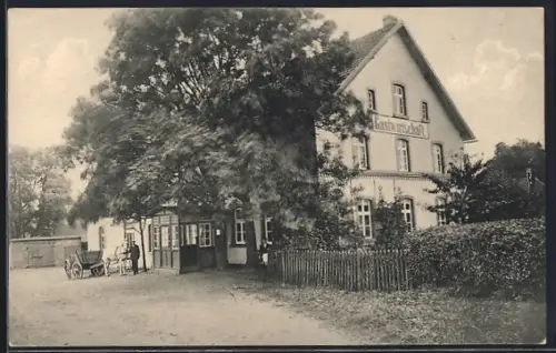 AK Vehrte, Gastwirtschaft Heinrich Gronemann mit Pferdegespann