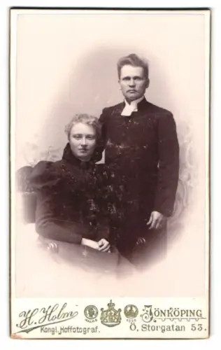 Fotografie H. Holm, Jönköping, Ö. Storgatan 53, Bertha und Alfred im Porträt