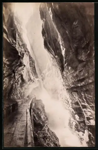 Fotografie unbekannter Fotograf, Ansicht Bad Pfäfers, die Taminaschlucht
