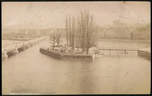 Fotografie unbekannter Fotograf, Ansicht Genf, Ile Rousseau