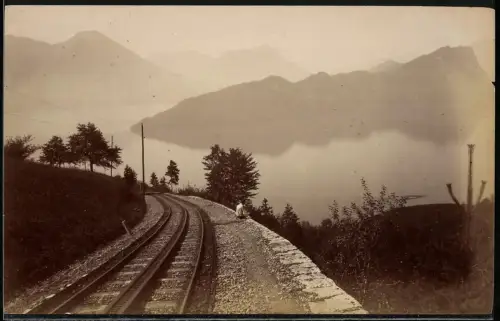 Fotografie unbekannter Fotograf, Ansicht Rigi, Chemin de fer du Rigi, Bahngleise