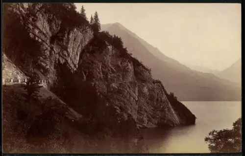 Fotografie unbekannter Fotograf, Ansicht Gersau, Partie am Vierwaldstättersee