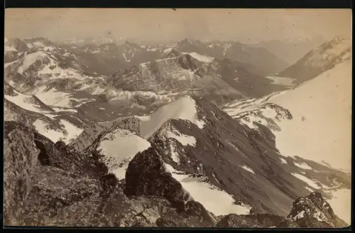 Fotografie unbekannter Fotograf, Ansicht Pontresina, Berninagruppe mit Piz Languard