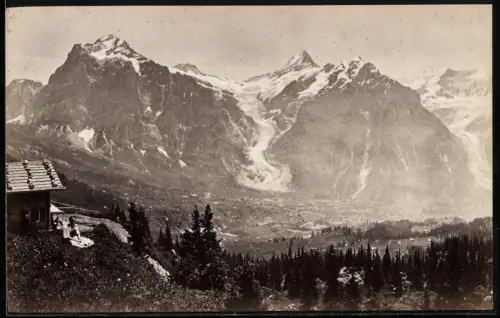 Fotografie unbekannter Fotograf, Ansicht Grindelwald, Blick zum Wetterhorn