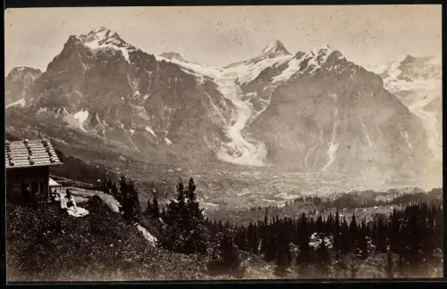 Fotografie unbekannter Fotograf, Ansicht Grindelwald, Blick nach dem Wetterhorn, Gletscher