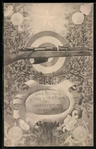 AK Scuola Centrale di Tiro di Fanteria, Corso Complementare 1908-1909, Gewehr und Zielscheibe, Infanterie-Regiment