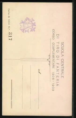 AK Scuola Centrale di Tiro di Fanteria, Corso Complementare 1908-1909, Gewehr und Zielscheibe, Infanterie-Regiment