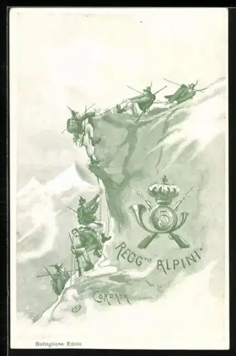 AK Soldaten des Infanterie-Regiments, 5 Reggimento Alpini