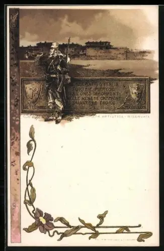 AK Soldat in Uniform vor Landschaft, 78 Infanterie-Regiment