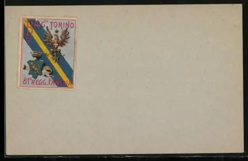 AK Adler mit Wappen, Brigata Torino, 81o Reggimento Fanteria, Infanterie-Regiment