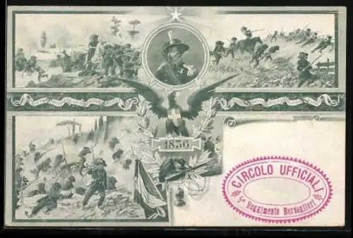 AK Circolo Ufficiali, 5o Reggimento Bersaglieri, Soldaten des Infanterie-Regiments im Gefecht