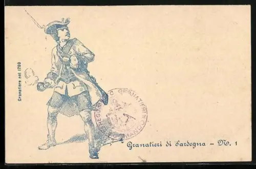 AK Infanterie-Regiment, Granatiere nel 1700, Granatieri di Sardegna No. 1