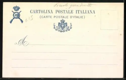 Lithographie Villafranca, 49o Reggimento Fanteria, Soldaten des Infanterie-Regiments im Gefecht