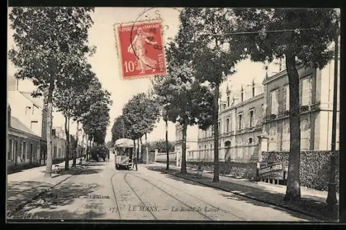 AK Le Mans, La Route de Laval, Strassenbahn