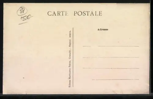 AK Grenoble, L`Eglise St-Louis, La Rue Poulat, Le Moucherotte, Strassenbahn