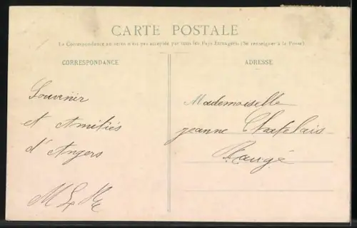 AK Angers, Place du Ralliement, Strassenbahn