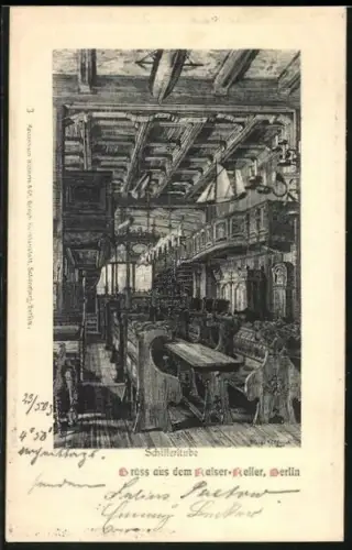 Lithographie Berlin, Gasthaus Kaiser-Keller, Schifferstube