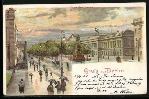 Lithographie Berlin, Unter den Linden