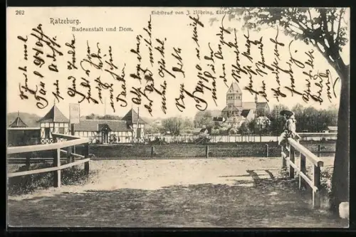 AK Ratzeburg, Badeanstalt mit Dom