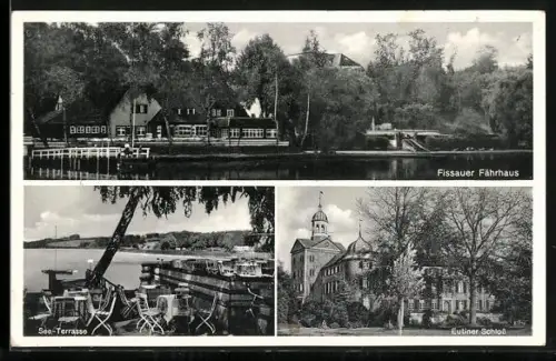 AK Kellersee /Holsteinische Schweiz, Fissauer Fährhaus, See-Terrasse, Eutiner Schloss