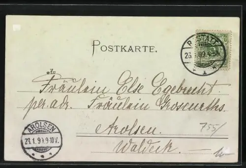 AK Rastatt, Stadtkirche, Bernhardbrunnen