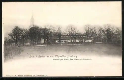 AK Hamburg-St.Pauli, Elbpavillon, Zukünftiger Platz des Bismarck-Denkmals