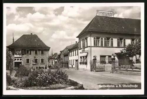 AK Diedesheim a. d. Weinstrasse, Winzergenossenschaft mit Strassenpartie
