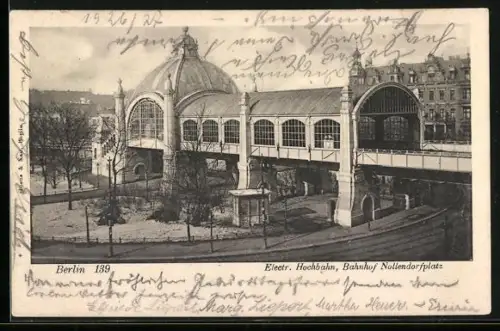 AK Berlin-Schöneberg, Elektr. Hochbahn, Bahnhof Nollendorfplatz