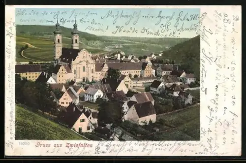 AK Zwiefalten / Württ., Ortsansicht mit Kirche