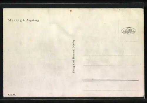AK Mering b. Augsburg, Ortsansicht mit Kirche