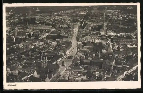 AK Dessau, Stadtansicht aus der Vogelperspektive