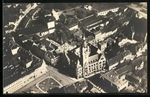 AK Dessau, Rathaus vom Flugzeug aus