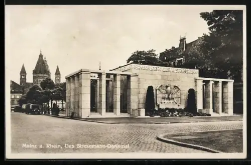 AK Mainz a. Rhein, Das Stresemann-Denkmal