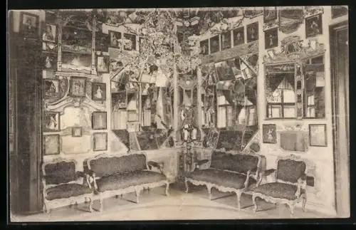AK Rastatt, Spiegelzimmer im Schloss Favorite